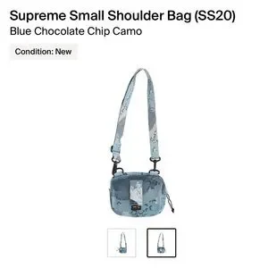 バッグ Supreme Small Shoulder Bag \"Camo Blue\" Supreme Small Shoulder Bag Blue Chocolate Chip Camo SS20 NWT